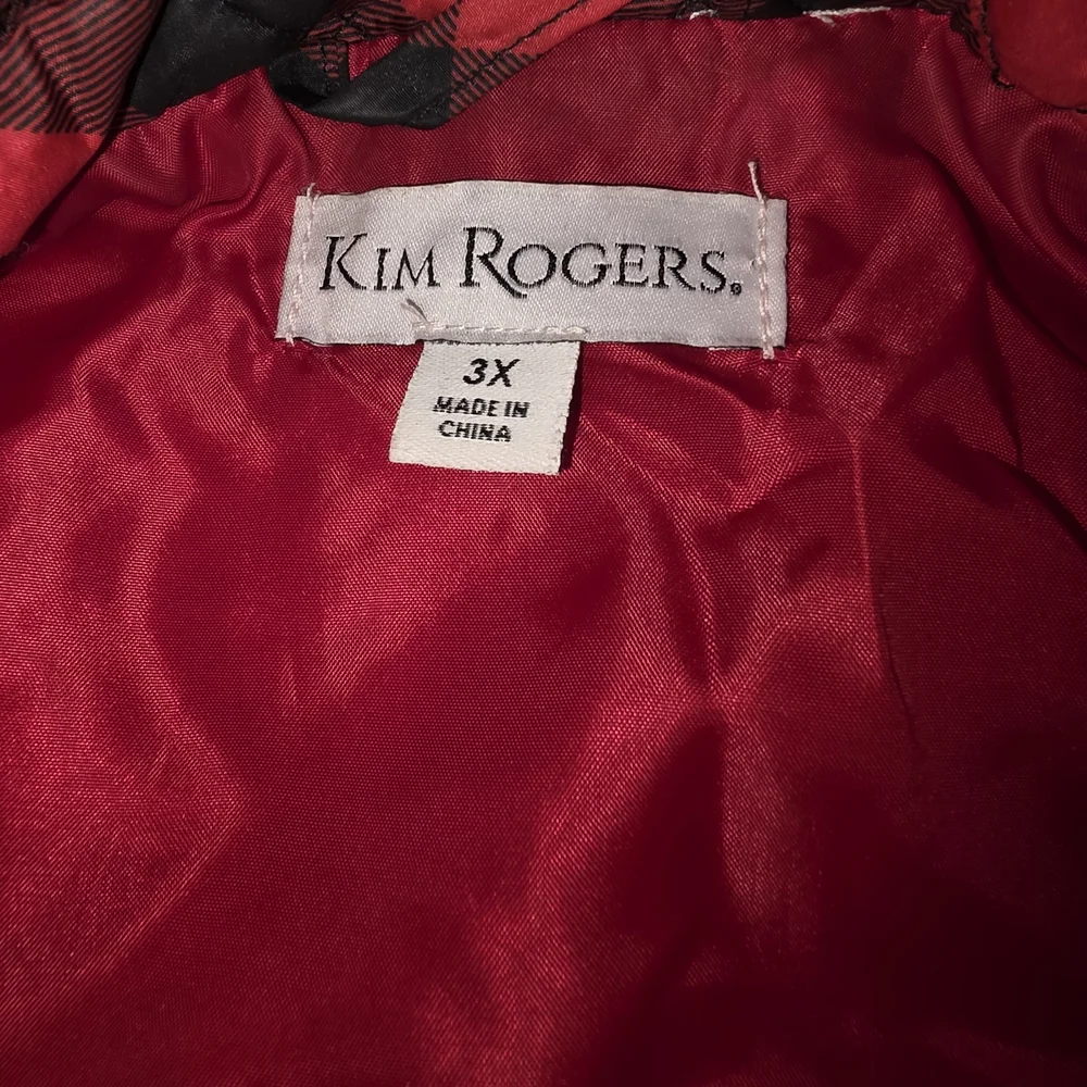2 For $20 Kim Rogers Red and Black Plaid Women's Vest - Picture 2 of 5